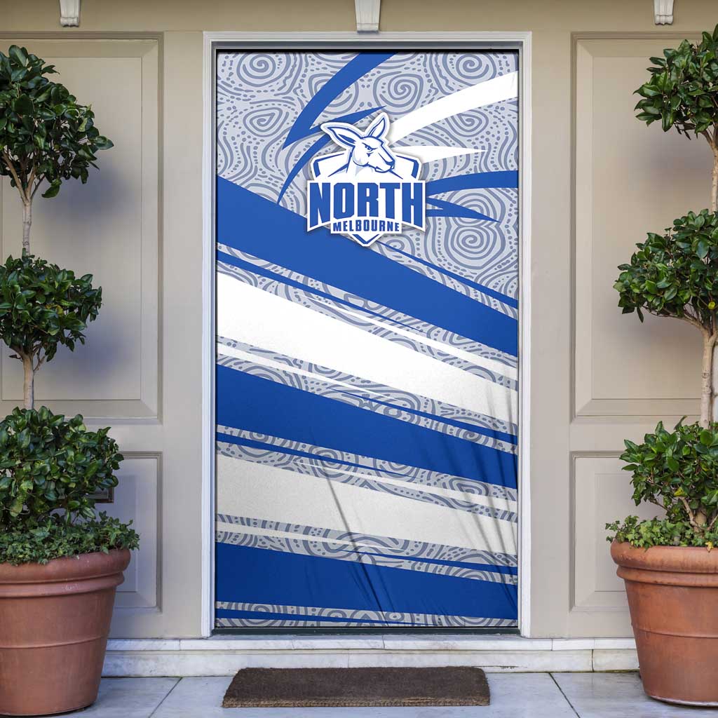North Melbourne Kangaroos Australian Football Door Cover Kangaroo Mascot Design With Indigenous Pattern Art