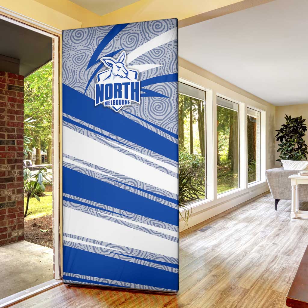 North Melbourne Kangaroos Australian Football Door Cover Kangaroo Mascot Design With Indigenous Pattern Art