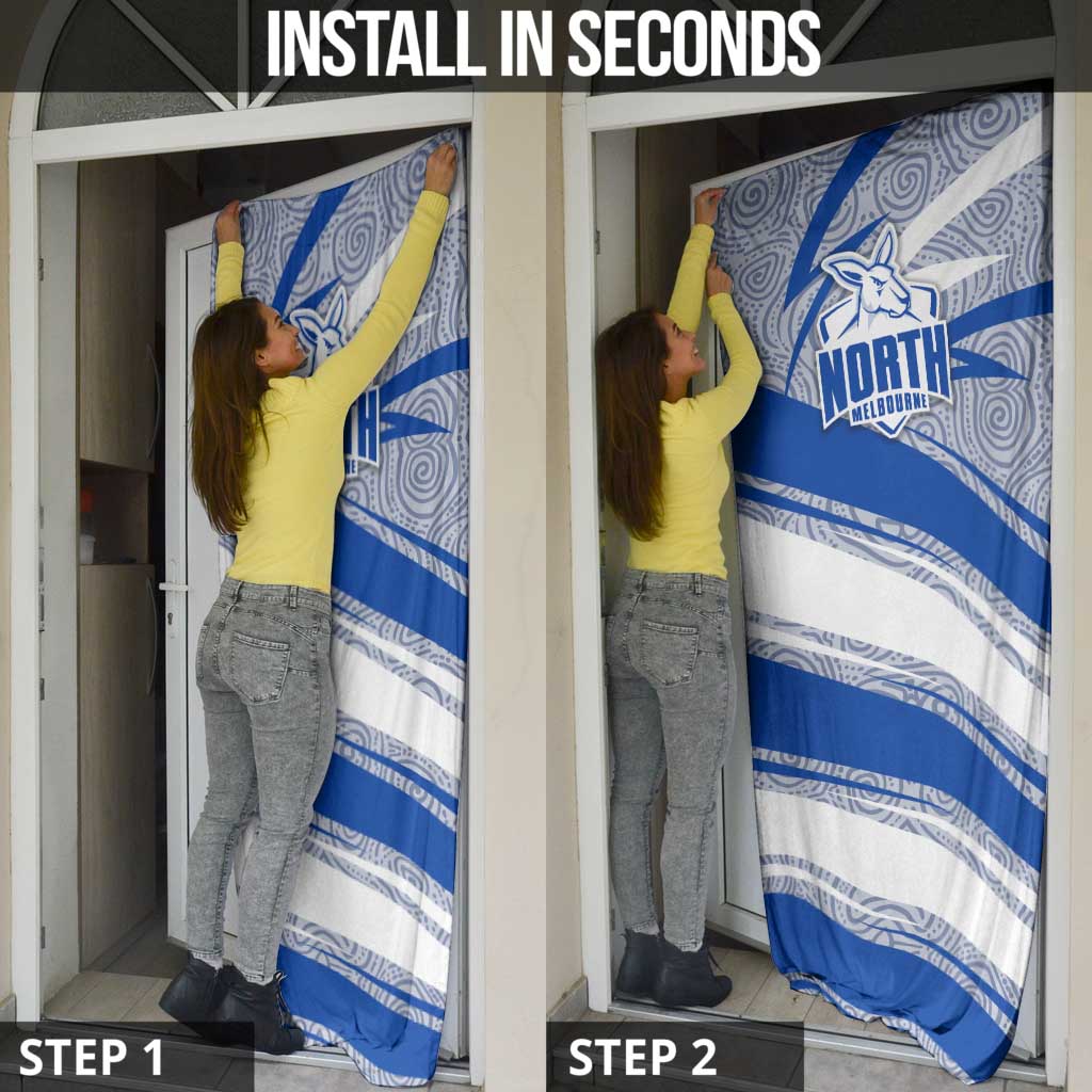 North Melbourne Kangaroos Australian Football Door Cover Kangaroo Mascot Design With Indigenous Pattern Art