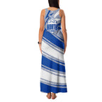 North Melbourne Kangaroos Australian Football Family Matching Tank Maxi Dress and Hawaiian Shirt Kangaroo Mascot Design With Indigenous Pattern Art