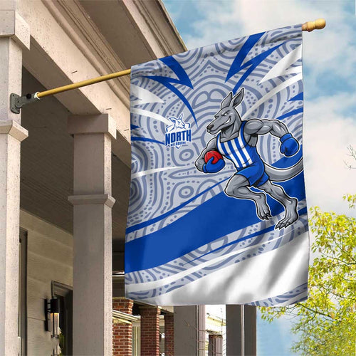 North Melbourne Kangaroos Australian Football Garden Flag Kangaroo Mascot Design With Indigenous Pattern Art