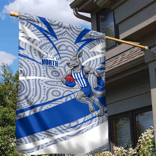 North Melbourne Kangaroos Australian Football Garden Flag Kangaroo Mascot Design With Indigenous Pattern Art