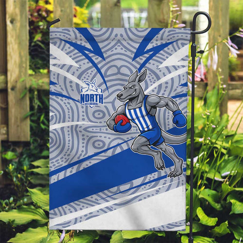 North Melbourne Kangaroos Australian Football Garden Flag Kangaroo Mascot Design With Indigenous Pattern Art