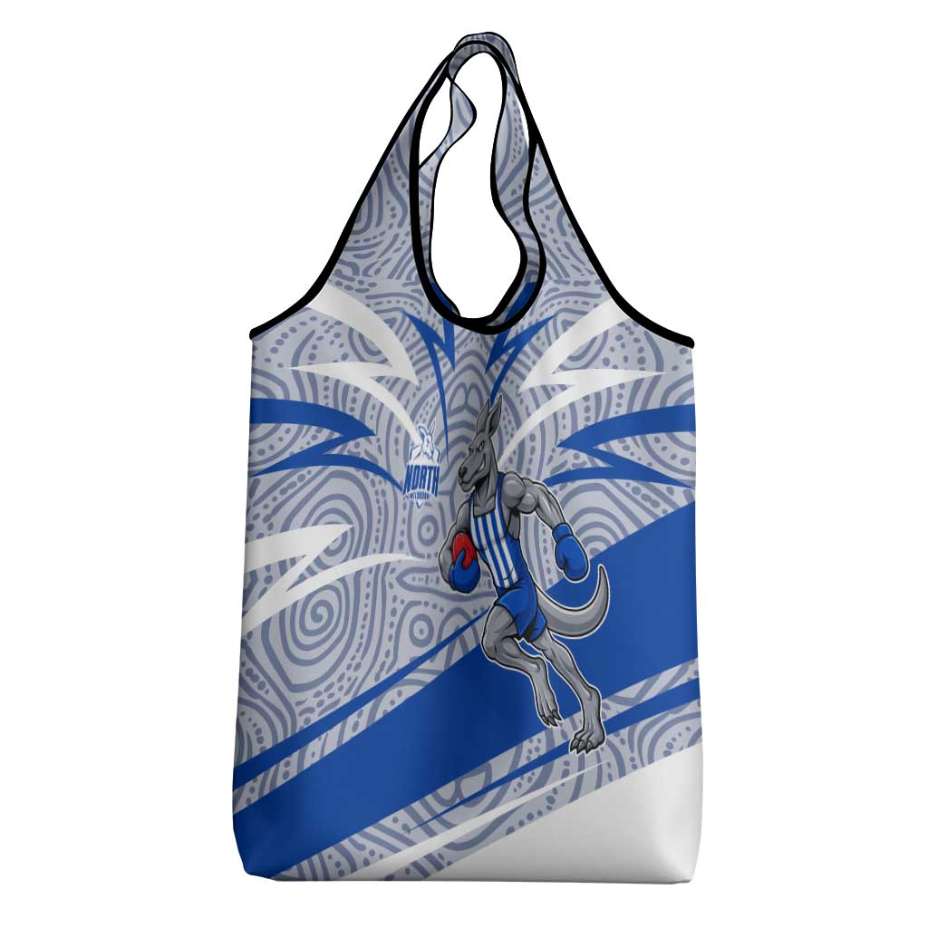 North Melbourne Kangaroos Australian Football Grocery Bag Kangaroo Mascot Design With Indigenous Pattern Art