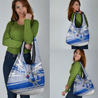 North Melbourne Kangaroos Australian Football Grocery Bag Kangaroo Mascot Design With Indigenous Pattern Art