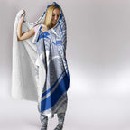 North Melbourne Kangaroos Australian Football Hooded Blanket Kangaroo Mascot Design With Indigenous Pattern Art