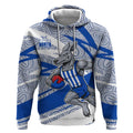 North Melbourne Kangaroos Australian Football Hoodie Kangaroo Mascot Design With Indigenous Pattern Art