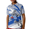 North Melbourne Kangaroos Australian Football Kid Polo Shirt Kangaroo Mascot Design With Indigenous Pattern Art