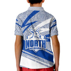 North Melbourne Kangaroos Australian Football Kid Polo Shirt Kangaroo Mascot Design With Indigenous Pattern Art