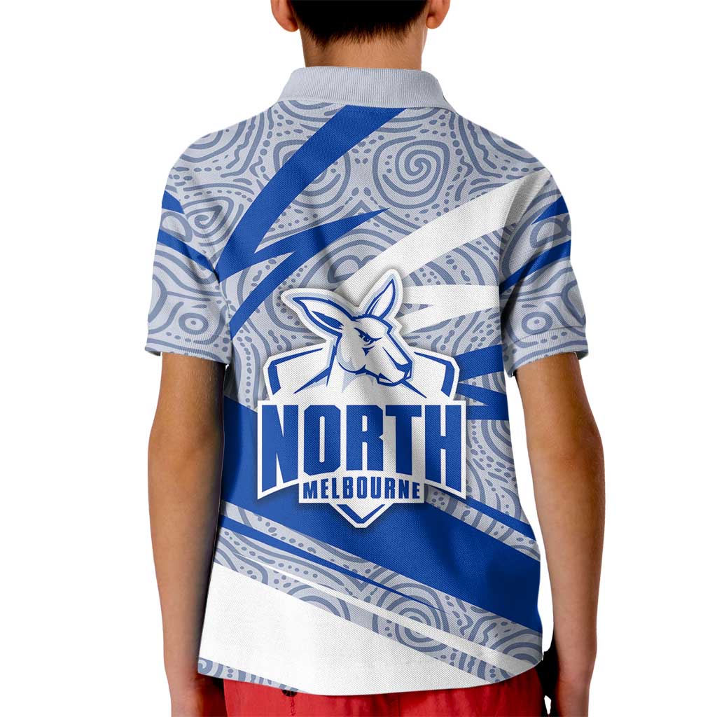 North Melbourne Kangaroos Australian Football Kid Polo Shirt Kangaroo Mascot Design With Indigenous Pattern Art