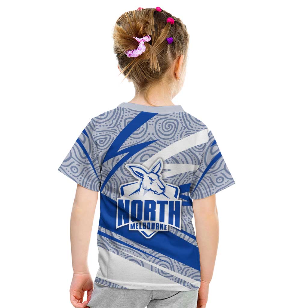 North Melbourne Kangaroos Australian Football Kid T Shirt Kangaroo Mascot Design With Indigenous Pattern Art