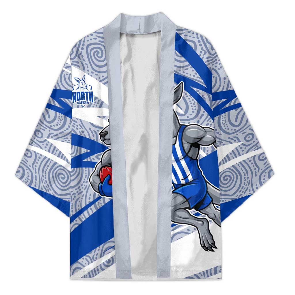 North Melbourne Kangaroos Australian Football Kimono Kangaroo Mascot Design With Indigenous Pattern Art