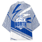 North Melbourne Kangaroos Australian Football Kimono Kangaroo Mascot Design With Indigenous Pattern Art