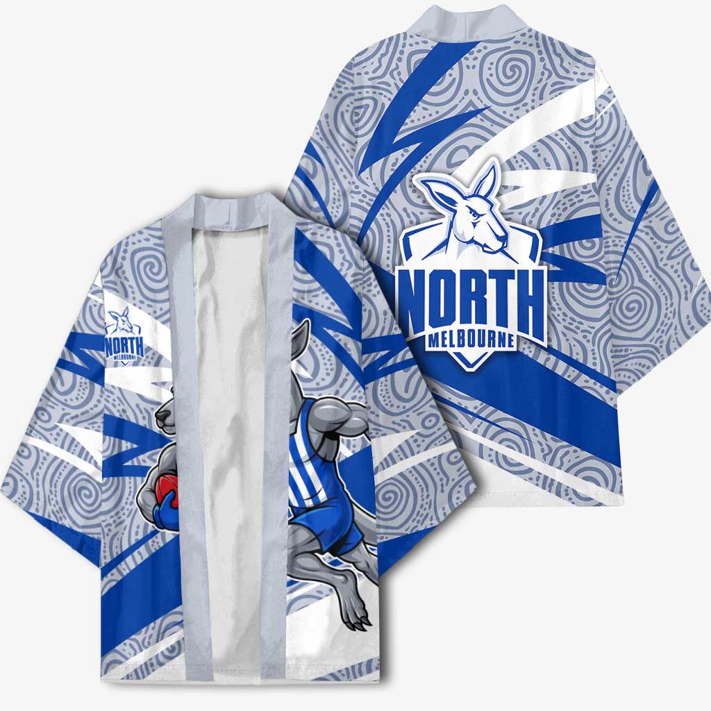 North Melbourne Kangaroos Australian Football Kimono Kangaroo Mascot Design With Indigenous Pattern Art