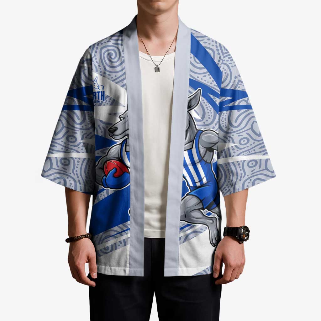 North Melbourne Kangaroos Australian Football Kimono Kangaroo Mascot Design With Indigenous Pattern Art