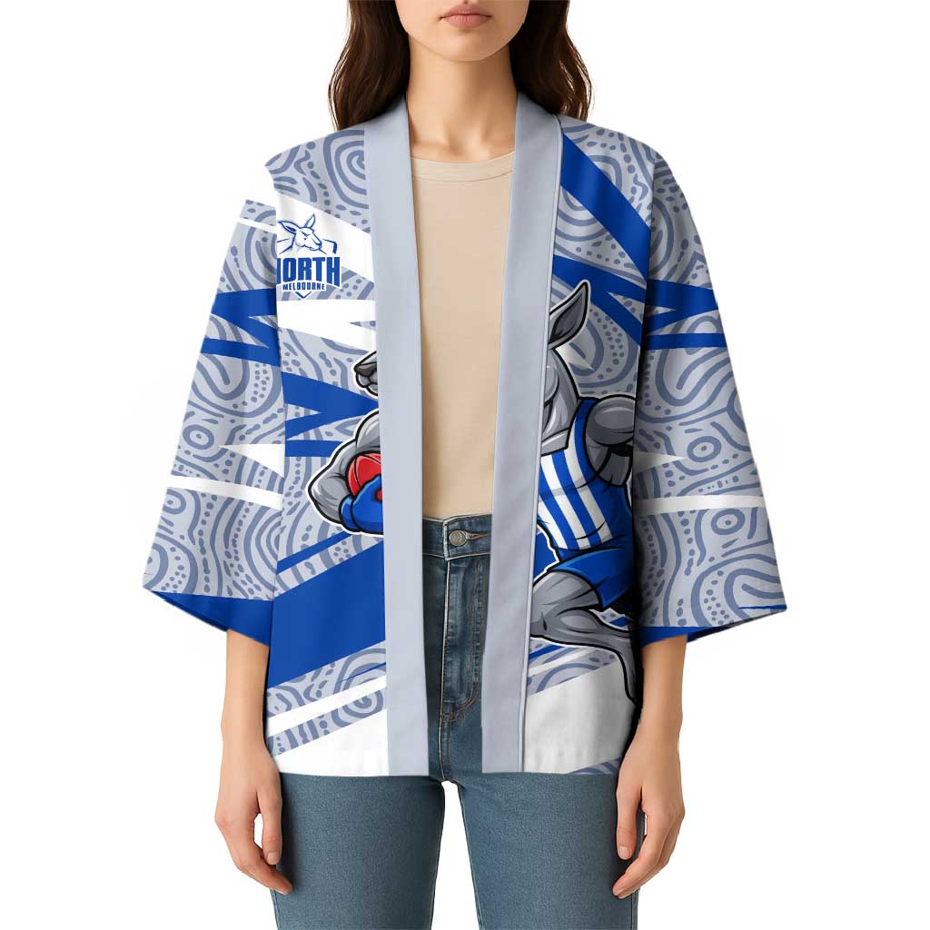 North Melbourne Kangaroos Australian Football Kimono Kangaroo Mascot Design With Indigenous Pattern Art