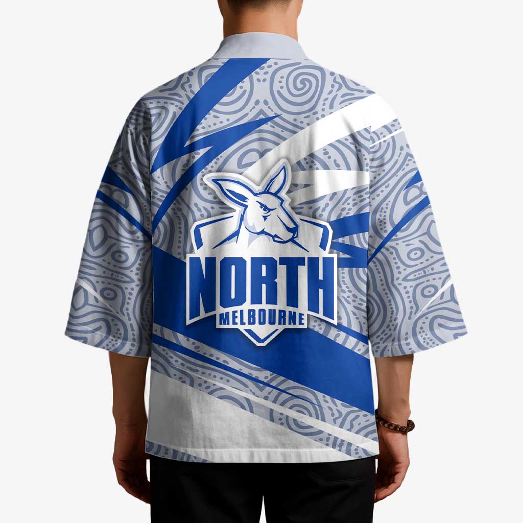 North Melbourne Kangaroos Australian Football Kimono Kangaroo Mascot Design With Indigenous Pattern Art