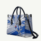 North Melbourne Kangaroos Australian Football Leather Bag Kangaroo Mascot Design With Indigenous Pattern Art