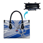 North Melbourne Kangaroos Australian Football Leather Bag Kangaroo Mascot Design With Indigenous Pattern Art