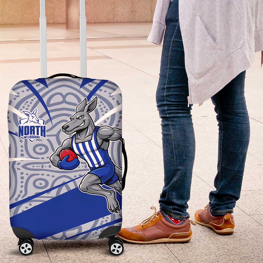 North Melbourne Kangaroos Australian Football Luggage Cover Kangaroo Mascot Design With Indigenous Pattern Art