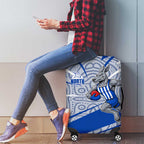 North Melbourne Kangaroos Australian Football Luggage Cover Kangaroo Mascot Design With Indigenous Pattern Art