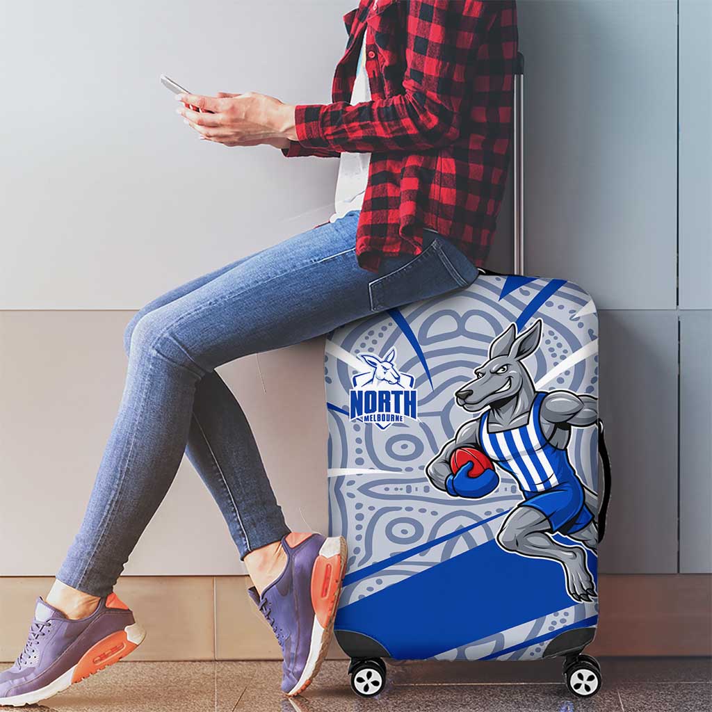 North Melbourne Kangaroos Australian Football Luggage Cover Kangaroo Mascot Design With Indigenous Pattern Art