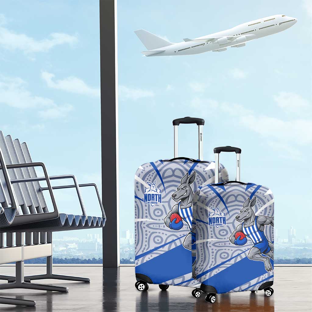 North Melbourne Kangaroos Australian Football Luggage Cover Kangaroo Mascot Design With Indigenous Pattern Art