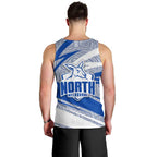 North Melbourne Kangaroos Australian Football Men Tank Top Kangaroo Mascot Design With Indigenous Pattern Art