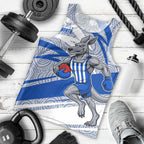 North Melbourne Kangaroos Australian Football Men Tank Top Kangaroo Mascot Design With Indigenous Pattern Art