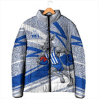 North Melbourne Kangaroos Australian Football Padded Jacket Kangaroo Mascot Design With Indigenous Pattern Art