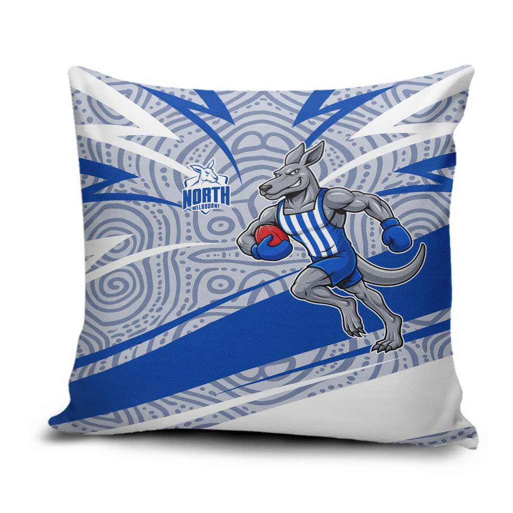 North Melbourne Kangaroos Australian Football Pillow Cover Kangaroo Mascot Design With Indigenous Pattern Art