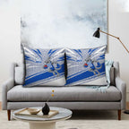 North Melbourne Kangaroos Australian Football Pillow Cover Kangaroo Mascot Design With Indigenous Pattern Art