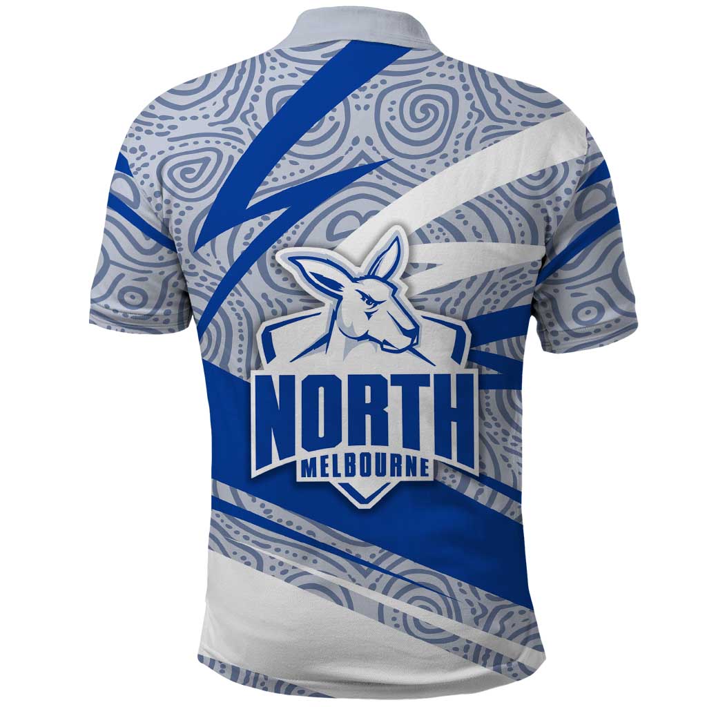 North Melbourne Kangaroos Australian Football Polo Shirt Kangaroo Mascot Design With Indigenous Pattern Art