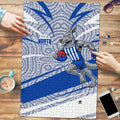 North Melbourne Kangaroos Australian Football Puzzle Kangaroo Mascot Design With Indigenous Pattern Art