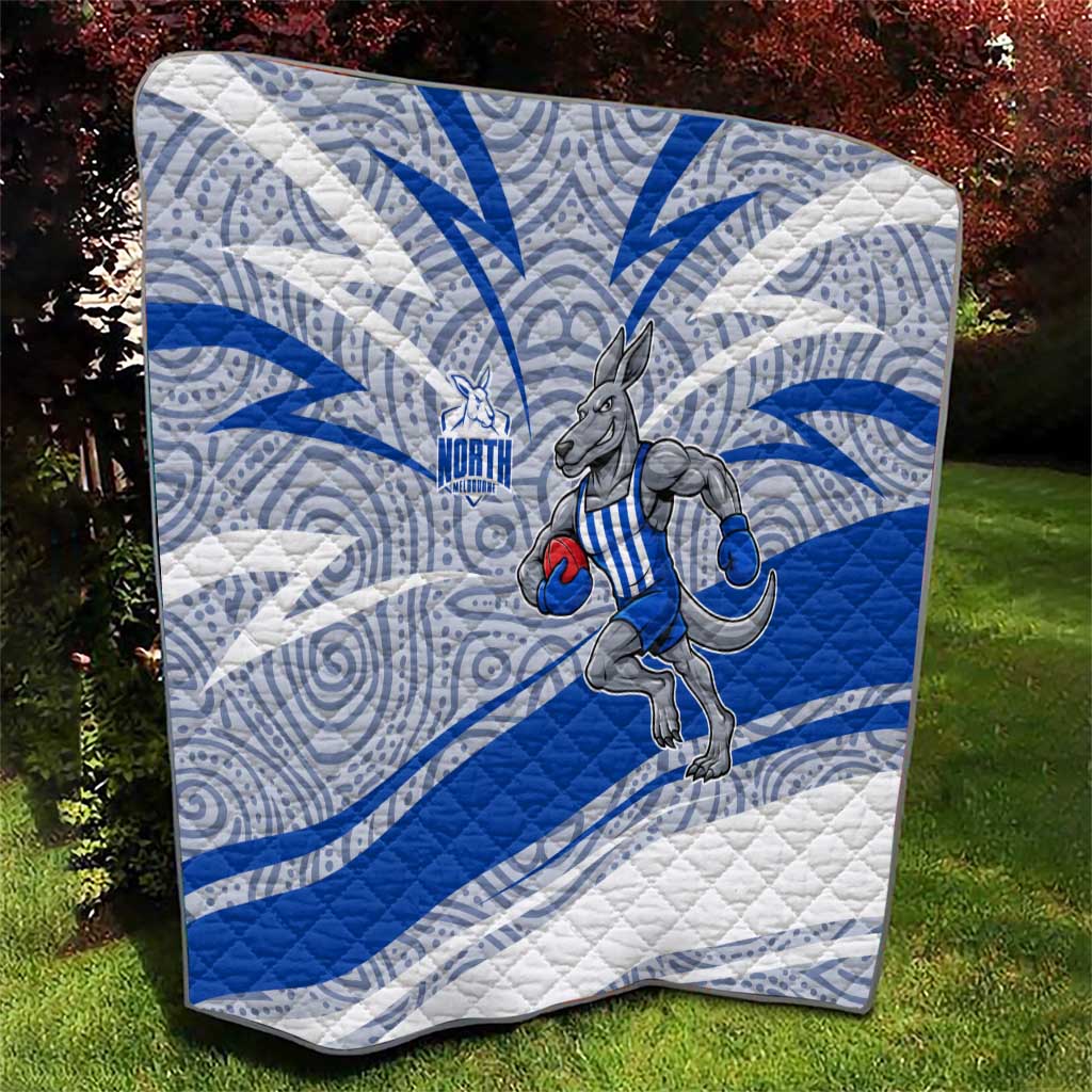 North Melbourne Kangaroos Australian Football Quilt Kangaroo Mascot Design With Indigenous Pattern Art