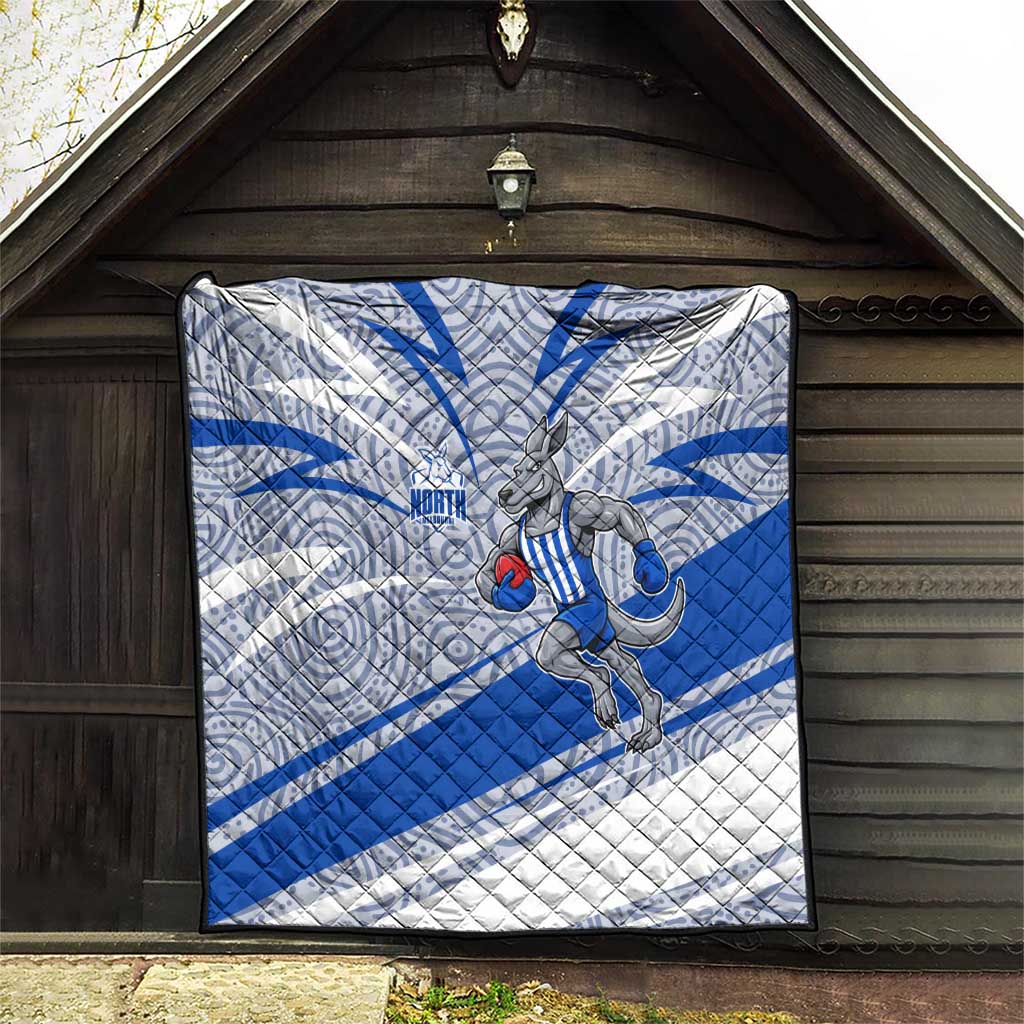 North Melbourne Kangaroos Australian Football Quilt Kangaroo Mascot Design With Indigenous Pattern Art