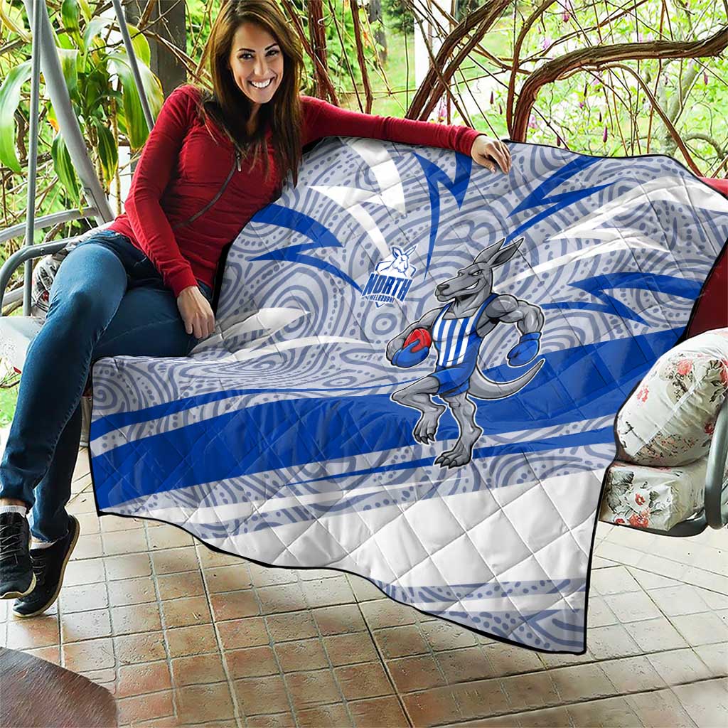North Melbourne Kangaroos Australian Football Quilt Kangaroo Mascot Design With Indigenous Pattern Art