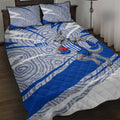 North Melbourne Kangaroos Australian Football Quilt Bed Set Kangaroo Mascot Design With Indigenous Pattern Art