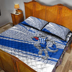 North Melbourne Kangaroos Australian Football Quilt Bed Set Kangaroo Mascot Design With Indigenous Pattern Art