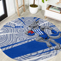 North Melbourne Kangaroos Australian Football Round Carpet Kangaroo Mascot Design With Indigenous Pattern Art