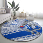 North Melbourne Kangaroos Australian Football Round Carpet Kangaroo Mascot Design With Indigenous Pattern Art