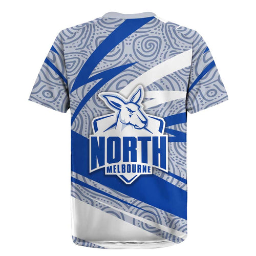 North Melbourne Kangaroos Australian Football Rugby Jersey Kangaroo Mascot Design With Indigenous Pattern Art