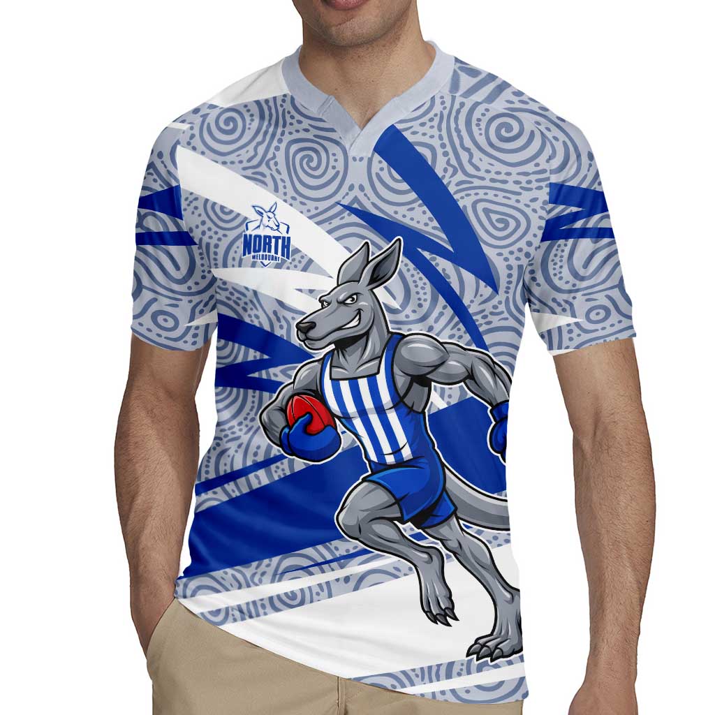 North Melbourne Kangaroos Australian Football Rugby Jersey Kangaroo Mascot Design With Indigenous Pattern Art