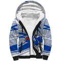 North Melbourne Kangaroos Australian Football Sherpa Hoodie Kangaroo Mascot Design With Indigenous Pattern Art