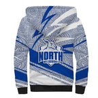 North Melbourne Kangaroos Australian Football Sherpa Hoodie Kangaroo Mascot Design With Indigenous Pattern Art