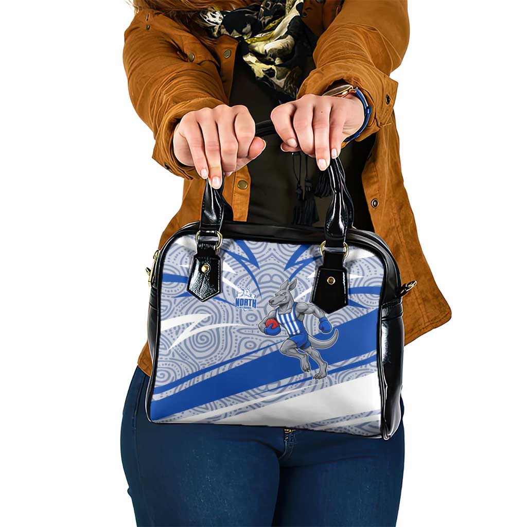 North Melbourne Kangaroos Australian Football Shoulder Handbag Kangaroo Mascot Design With Indigenous Pattern Art