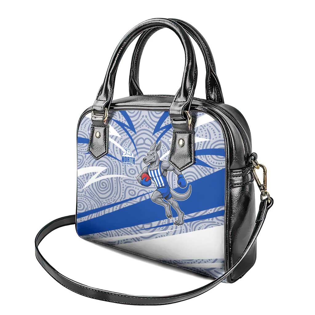 North Melbourne Kangaroos Australian Football Shoulder Handbag Kangaroo Mascot Design With Indigenous Pattern Art