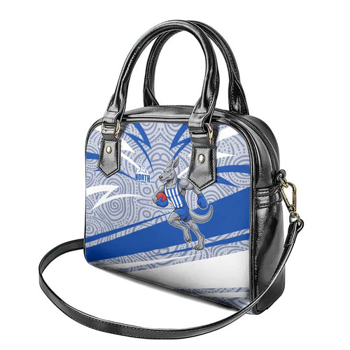 North Melbourne Kangaroos Australian Football Shoulder Handbag Kangaroo Mascot Design With Indigenous Pattern Art
