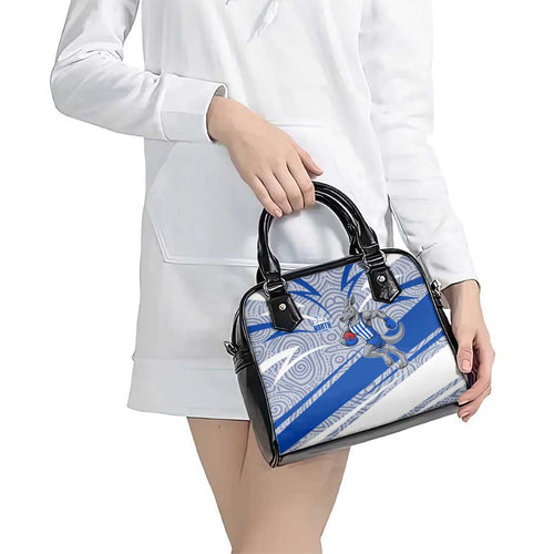 North Melbourne Kangaroos Australian Football Shoulder Handbag Kangaroo Mascot Design With Indigenous Pattern Art