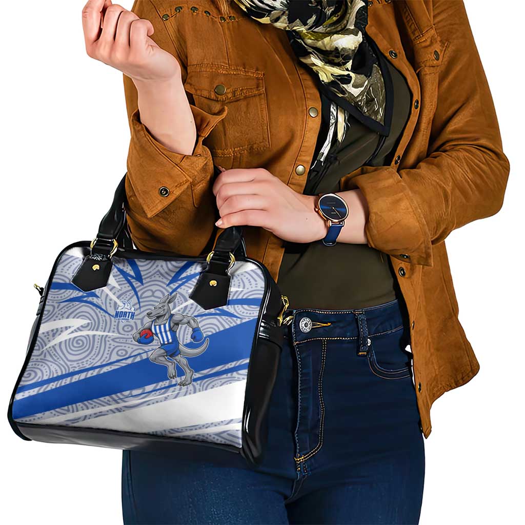North Melbourne Kangaroos Australian Football Shoulder Handbag Kangaroo Mascot Design With Indigenous Pattern Art